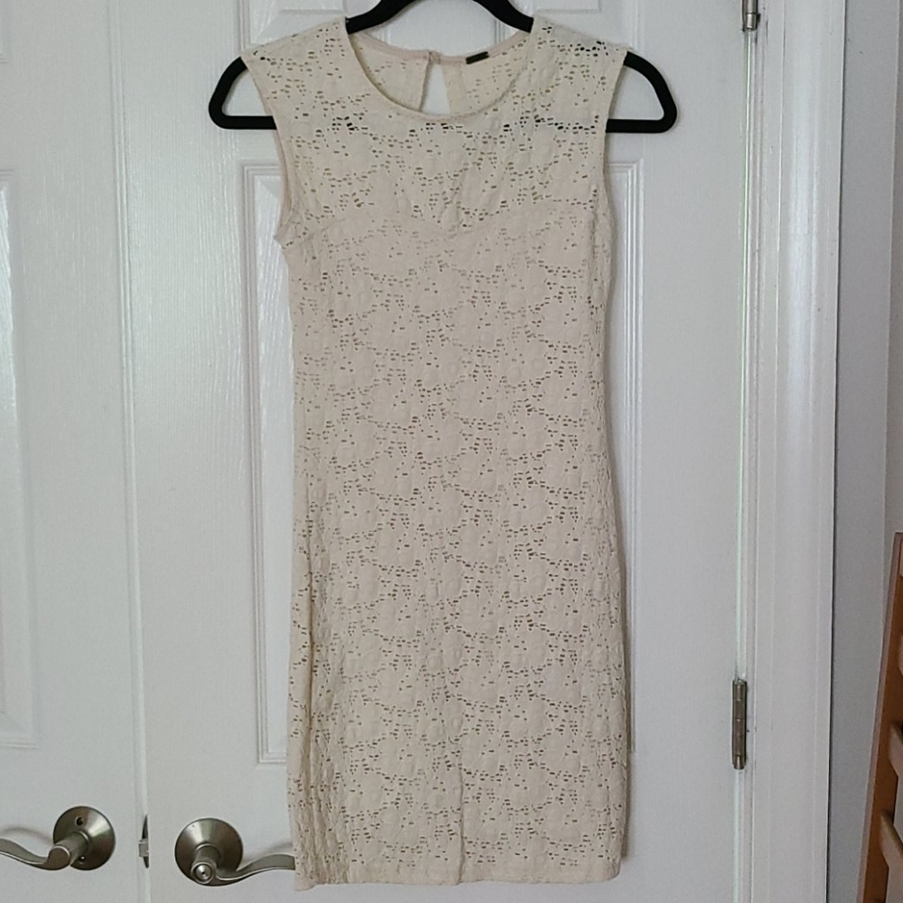 Poof cream lace dress